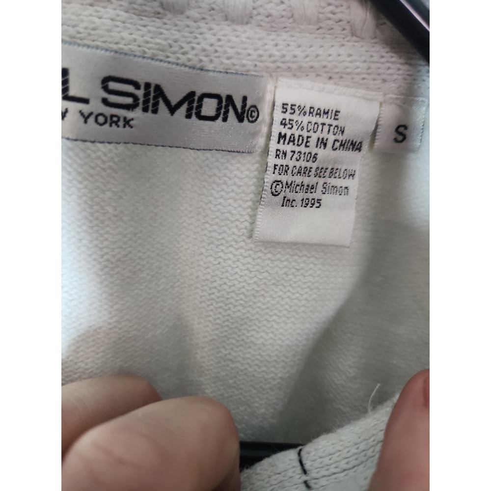 Vintage Michael Simon Black Cats Knit Vest Women's Small White/Black Halloween - Picture 7 of 12